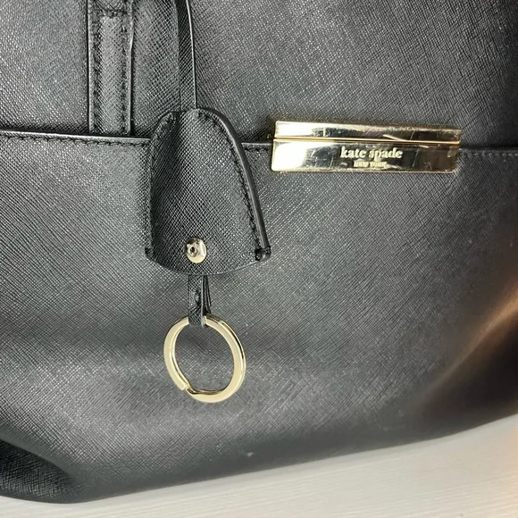 Kate Spade Maiden Way Saffiano Clarke Black Leather Large Tote Laptop Bag - Picture 4 of 12